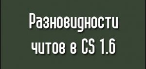 Какие читы бывают в Counter Strike 1.6